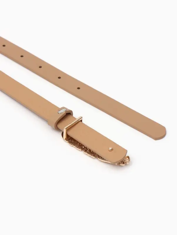 Ремень женский &laquo;Перо&raquo;, гвоздик, 2&times;110 см, без винта, бежевый