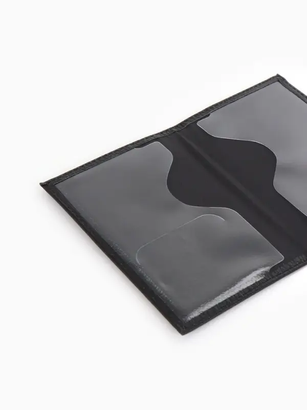 Обложка для паспорта, рельефная, с гербом, чёрная