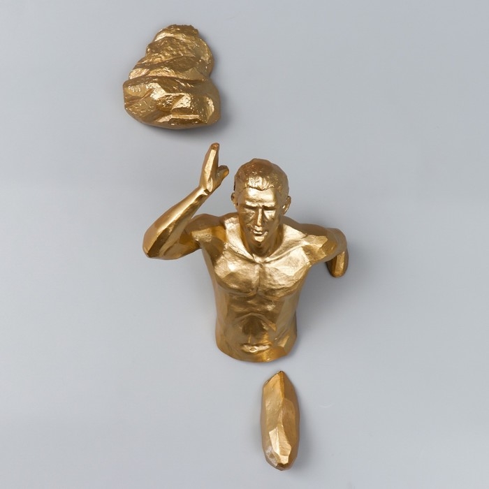 Сувенир полистоун  Сувенир полистоун "На встречу победе" правый, золото 26,7х17 см