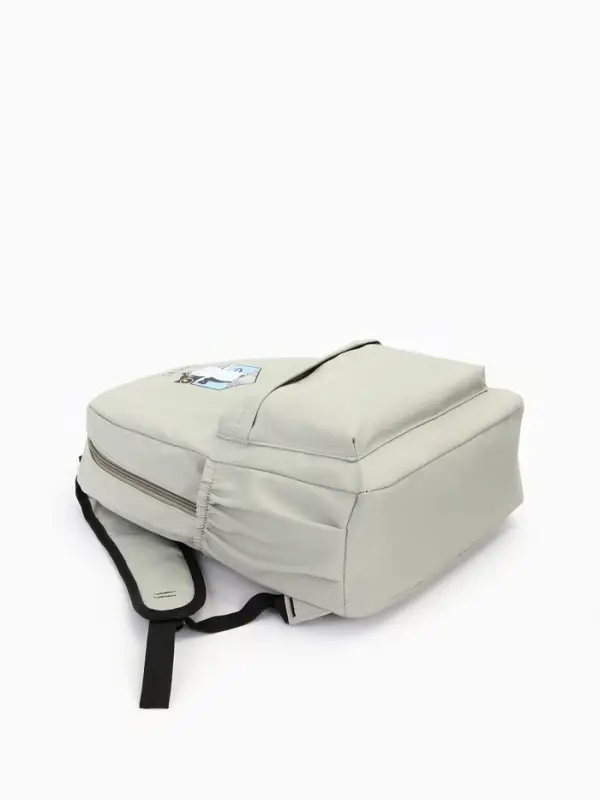 Рюкзак школьный на молнии, с карманами, с принтом, размер 30&times;12&times;43 см, зелёный