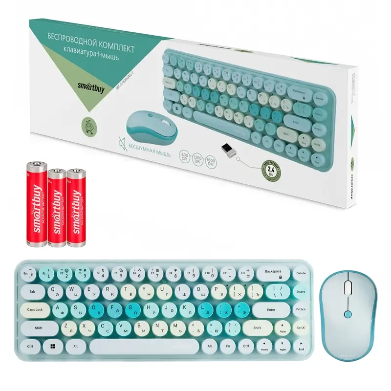 Комплект клавиатура+мышь Smartbuy 676390 компакт зеленый (SBC-676390AG-T) /20