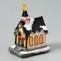 Светодиодная фигура &laquo;Дом с башней&raquo; 4.5&times;9&times;6 см, полистоун, от батареек AG13&times;3, свечение тёплое белое