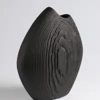 Ваза «Бего», 24×21 см, керамика, чёрная