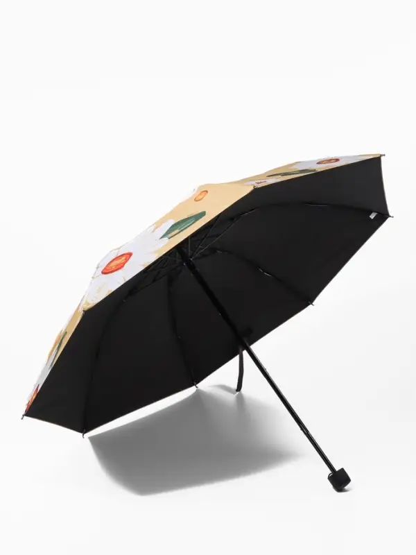 Зонт механический &laquo;Цветочный букет&raquo;, эпонж, 4 сложения, 8 спиц, R=49/55 см, d=98 см, МИКС