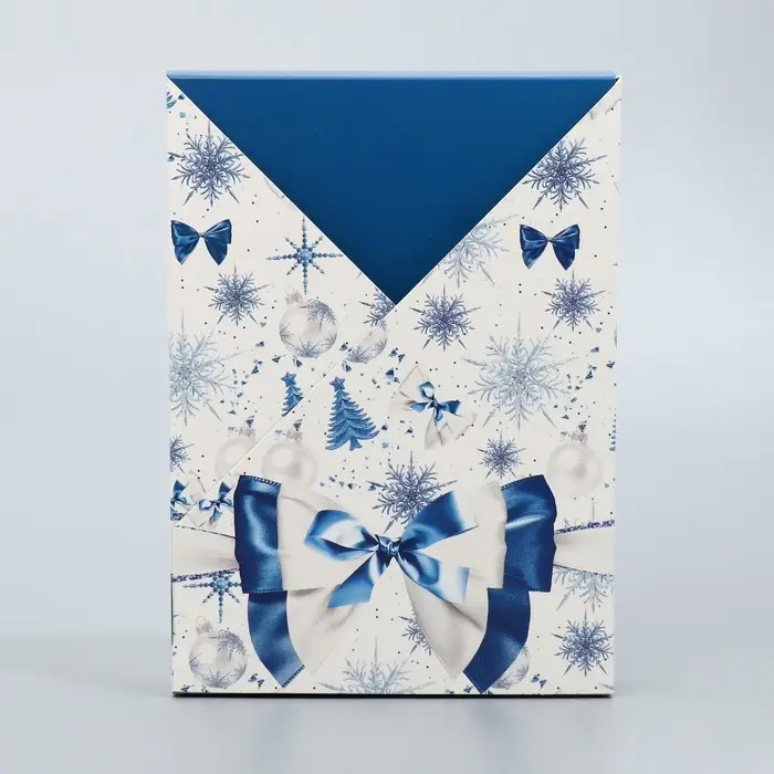 Коробка подарочная новогодняя складная «Новогодний бант», 21х 15 х 5 см Коробка подарочная новогодняя складная «Новогодний бант», 21х 15 х 5 см