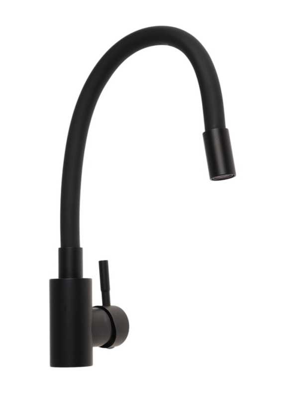 Смеситель для кухни ZEIN Z2754, гибкий силикон излив, картридж 35 мм, нерж. сталь, черный Смеситель для кухни ZEIN Z2754, гибкий силикон излив, картридж 35 мм, нерж. сталь, черный
