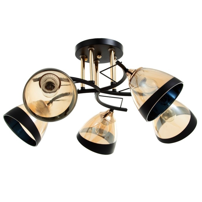Люстра Люстра "Аделла" 5хЕ27 40Вт чёрно-золотой 65х65х26 см BayerLux