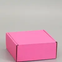 Коробка самосборная, розовая, 18 х 18 х 8 см,