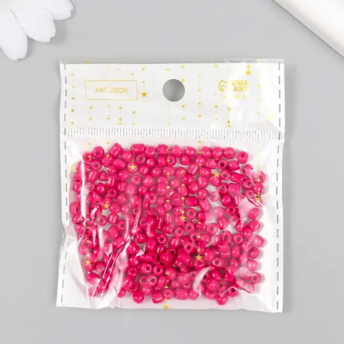 Бисер круглый 6/0  Бисер круглый 6/0 "Розовый перламутр" 20 гр