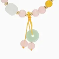 Браслет-оберег "Розовый кварц" нефрит, №8, цвет розовый