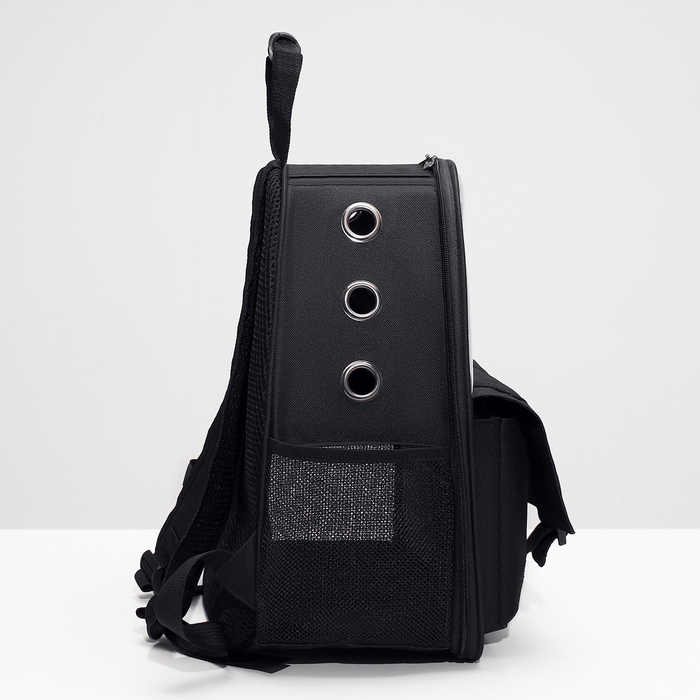 Рюкзак для переноски кошек и собак, с окном для обзора, чёрный Рюкзак для переноски кошек и собак, с окном для обзора, чёрный