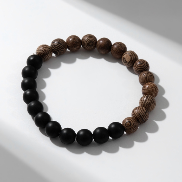 Браслет шар №8 «Аметист», цвет чёрно-коричневый Браслет шар №8 «Аметист», цвет чёрно-коричневый