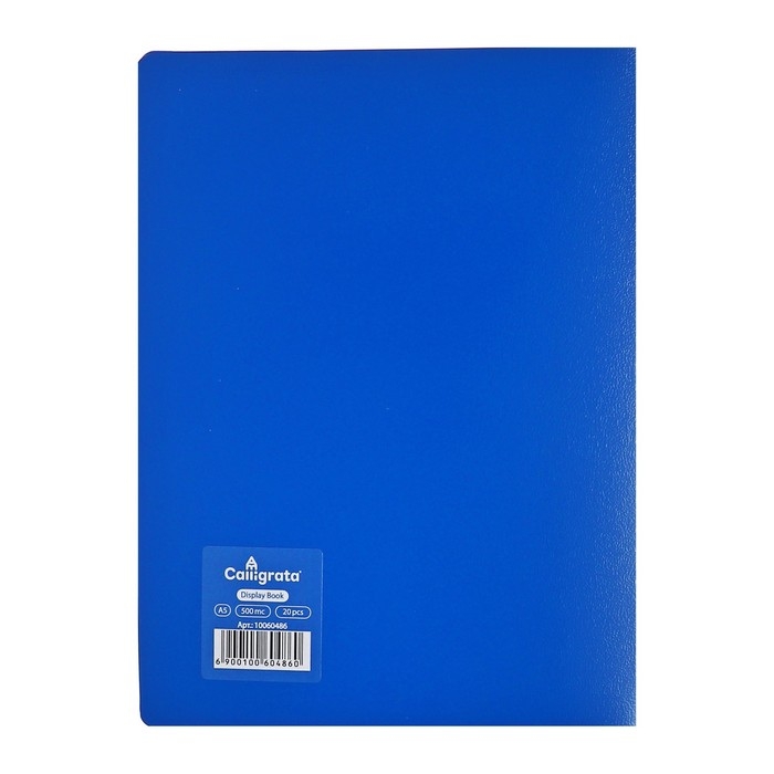 Папка с 20 вкладышами А5, 500 мкм, Calligrata, текстура Папка с 20 вкладышами А5, 500 мкм, Calligrata, текстура "песок", синяя