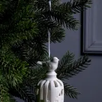 Подвеска светодиодная &laquo;Птичка&raquo;, 5.8&times;5.8&times;11 см, 1 LED, керамика, от батареек LR44&times;2, свечение тёплое белое