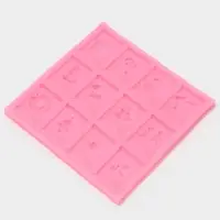 Молд для заливки &laquo;Новогодние флажки&raquo;, силикон, 12 ячеек, 13.5&times;0.8 см, розовый