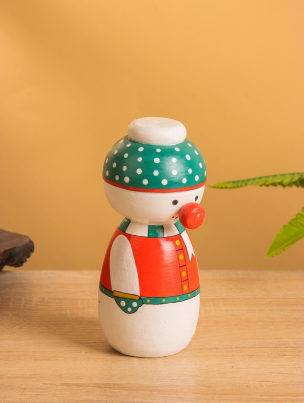 Деревянная кукла кокеши  Деревянная кукла кокеши "Снеговичок" 7х7,5х15 см