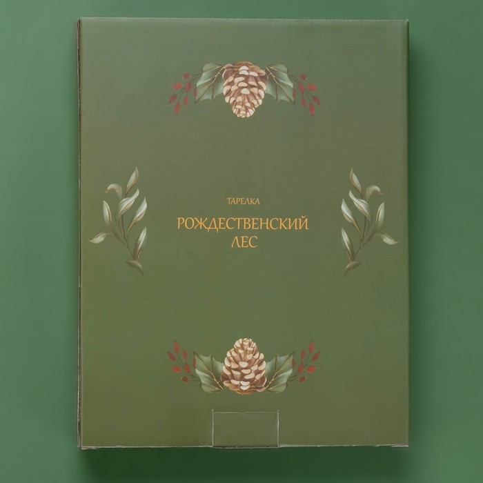Тарелка новогодняя Доляна «Рождественский вечер», 25,5×19,5×3 см, керамика, цвет белый