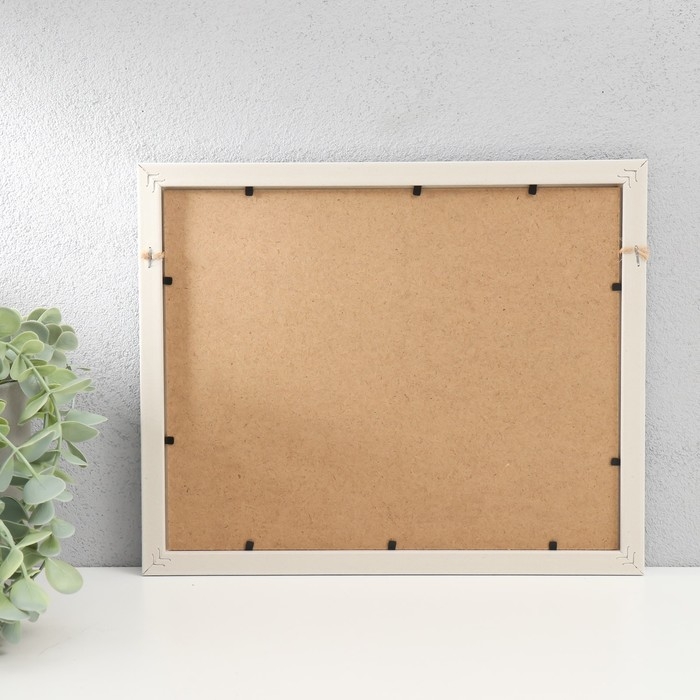 Фоторамка пластик, текстиль на 2 фото Фоторамка пластик, текстиль на 2 фото "Закат" с прищепками, белый 27,7х23 см