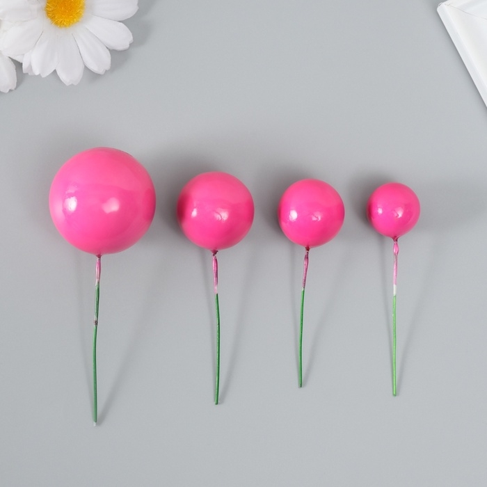 Декор для творчества Декор для творчества "Шарики фуксия" d=2; 3; 3,5 и 4 см набор 20 шт