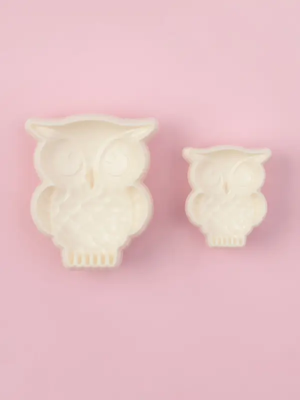 Печати для теста и мастики Доляна &laquo;Совушка&raquo;, набор 2 шт., пластик, молочные