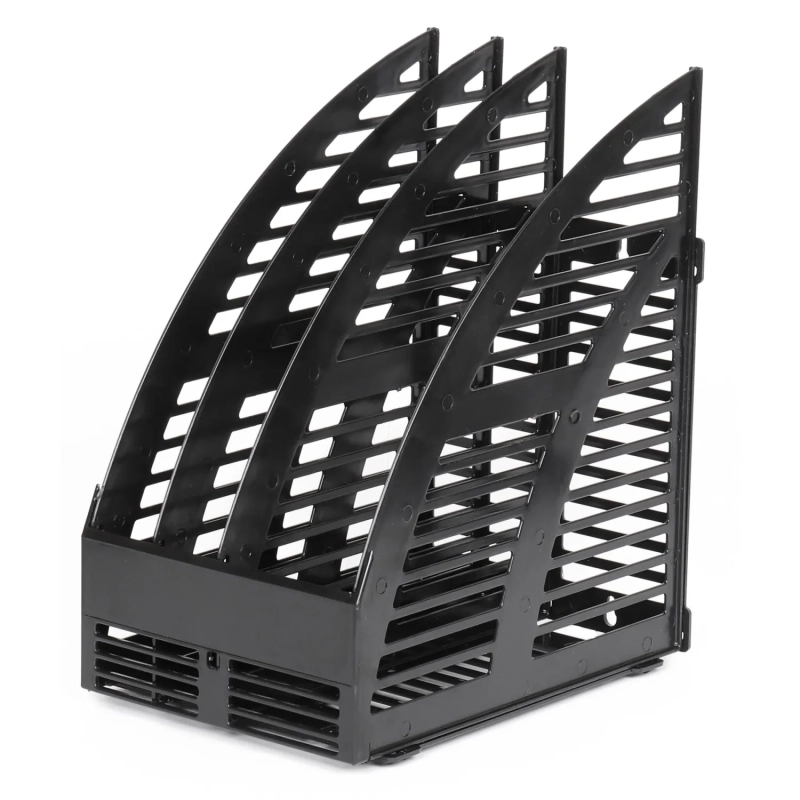 Лоток вертикальный сборный 3 отделения черный,  160мм