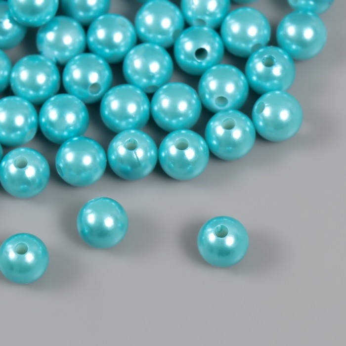 Набор бусин Набор бусин "Жемчуг" d 10 мм, 250 гр, нежно-голубой