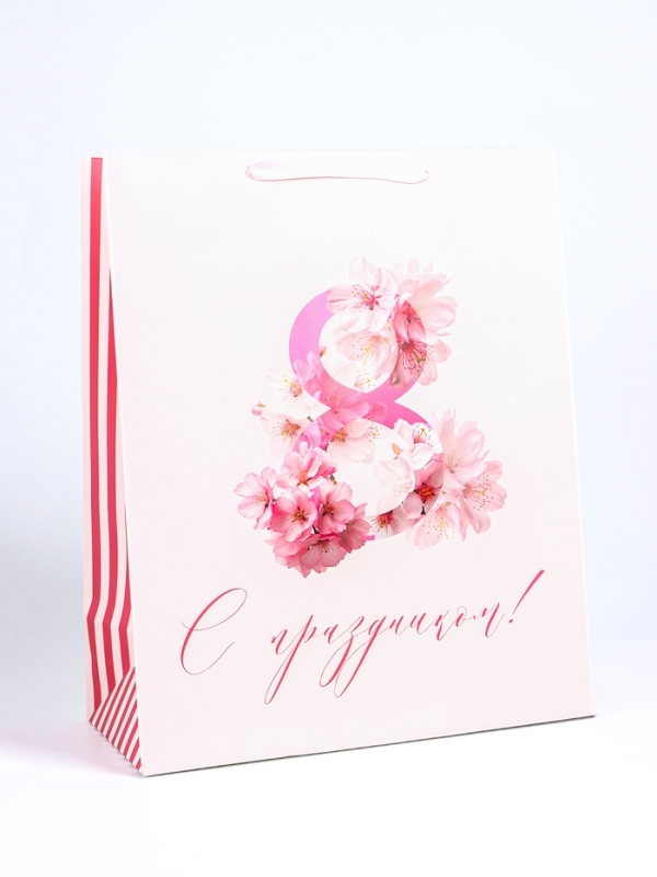 Пакет подарочный ламинированный вертикальный «Март», XL 40 × 49 × 19 см