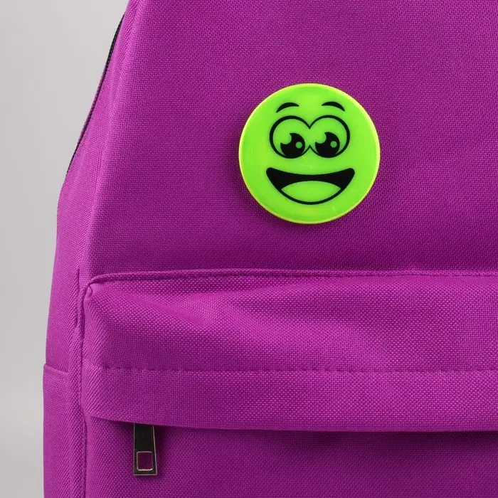 Светоотражающий значок &laquo;Удивлённый смайл&raquo;, d=5.8 см, жёлтый