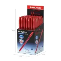 Ручка шариковая ErichKrause U-108 Original Stick, узел 1.0 мм, чернила красные, супермягкое письмо, длина линии письма 1000 метров