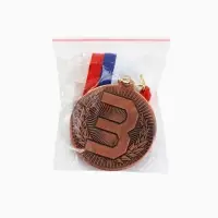 Медаль призовая &laquo;3 место&raquo;, бронза 203, d=5 см, с лентой