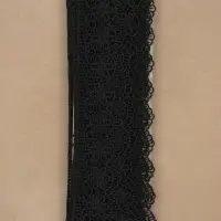Кружево гипюровое, 45 мм &times; 6.8 &plusmn; 0.5 м, цвет чёрный
