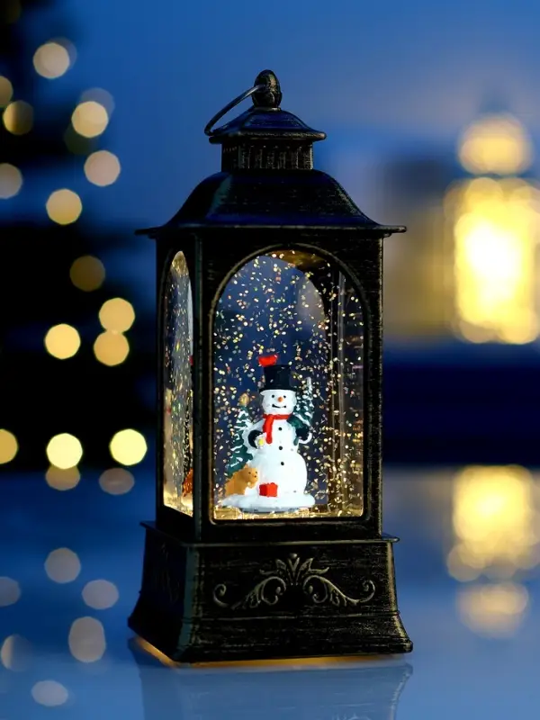 Фигура светодиодная фонарь  Фигура светодиодная фонарь "Снеговик", 21х8,5х8,5 см, AAAx3, Т/БЕЛЫЙ