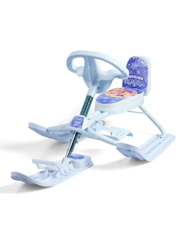 Снегокат растущий &laquo;Зимняя сказка&raquo; Snow Cat, со спинкой, белый