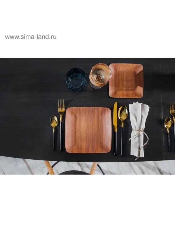 Столовые приборы Magistro &laquo;Версаль&raquo;, 4 предмета, нержавеющая сталь, золотистые, чёрные