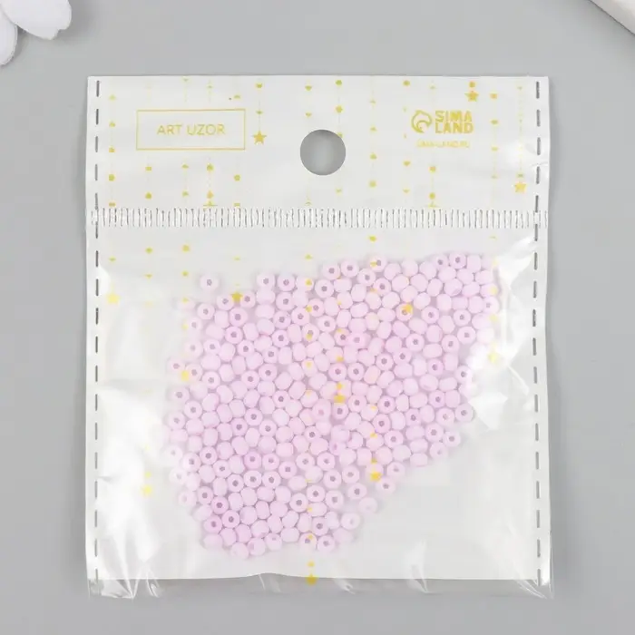 Бисер стекло 8/0  Бисер стекло 8/0 "Маршмеллоу. Матовый. Глициния" 10 гр