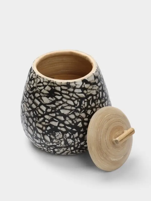 Банка для сыпучих продуктов, 13&times;13&times;13.5 см, бамбук