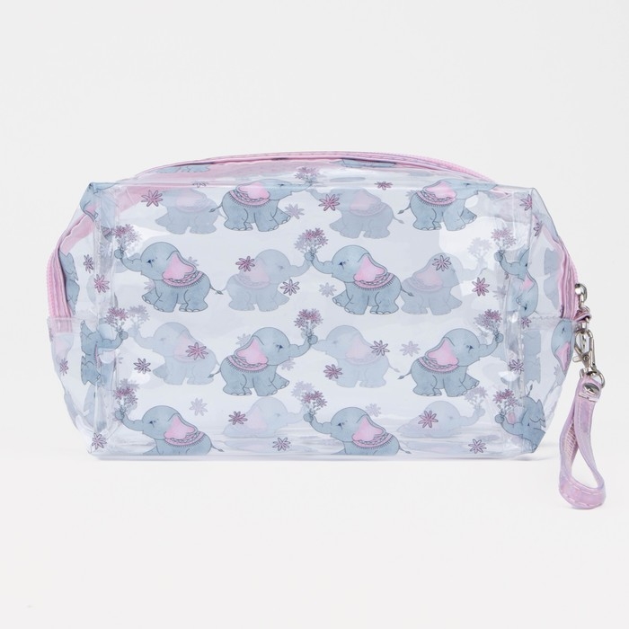 Косметичка на молнии, с ручкой, цвет прозрачный