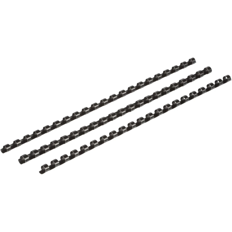 Пружины для переплета пластиковые 21 кольцо, 8 мм, (черные), 100 шт./уп