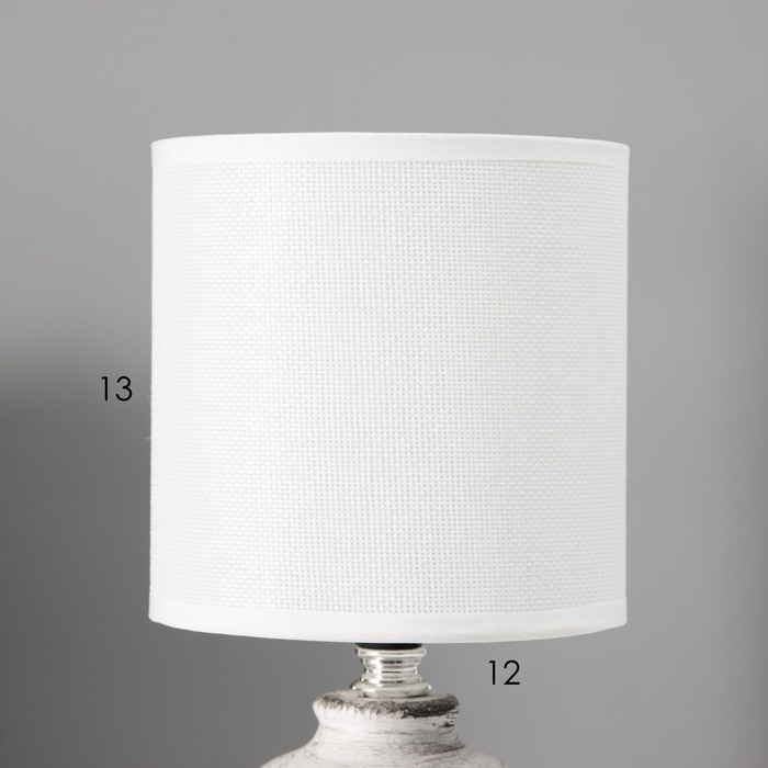 Настольная лампа с абажуром RISALUX «Шарлотта», Е14, 40 Вт, бело-чёрный, 13×13×27 см