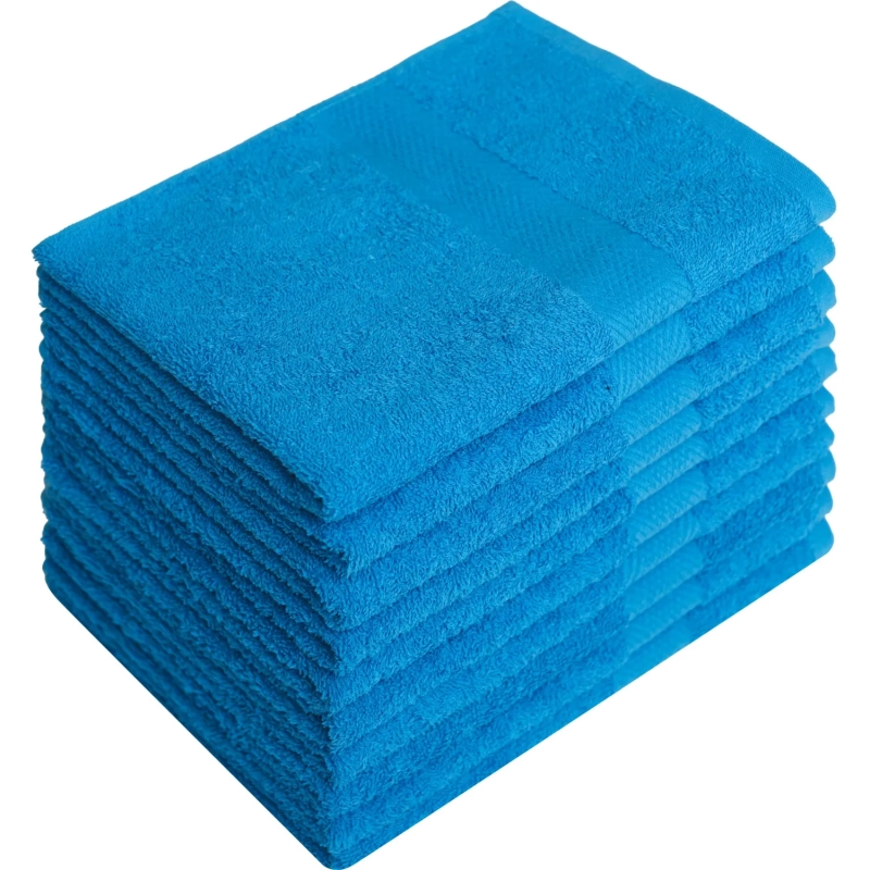 Набор полотенец махровых бордюр 440 г/м2, 50х90 ярко-голубой, 10шт