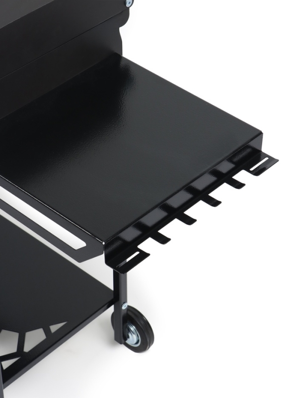 Мангал GrilMe MAX, 35 х 115 х 83 см, сталь 2 мм, термометр, 2 полки, колёса