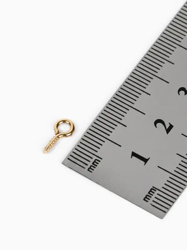 Держатель для кулона винтовой СМ-936, (набор 10 шт.) 1.2&times;0.5&times;0.1 см, цвет золото