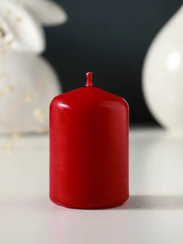 Свеча-цилиндр 4х6 см, 70 гр, бордовый Свеча-цилиндр 4х6 см, 70 гр, бордовый