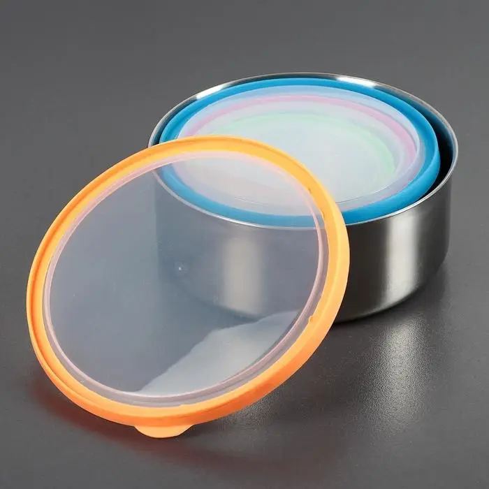 Набор салатников из нержавеющей стали «Радуга», 4 предмета: 500 мл, 850 мл, 1,2 л 1,7 л, d=12/14/16/18, с крышками Набор салатников из нержавеющей стали «Радуга», 4 предмета: 500 мл, 850 мл, 1,2 л 1,7 л, d=12/14/16/18, с крышками