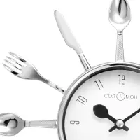 Часы настенные интерьерные &laquo;Вилки, ложки, поварешки&raquo;, серия: Кухня, бесшумные, плавный ход, 25&times;25 см, циферблат d=11 см, от батарейки 1&times;АА