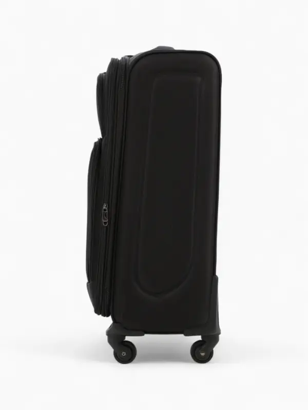 Чемодан 24 Чемодан 24", Текст, 42*26*66, отд на молнии, 2 нар/карм, увелич, код замок, 4 колеса, черный 10875