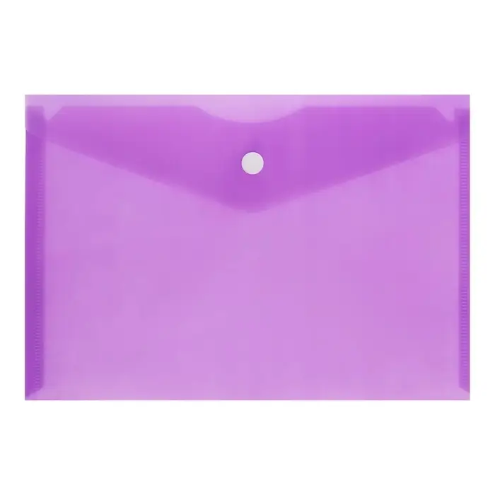 Набор папок-конвертов на кнопке А5 150мкм Calligrata  прозрачные, микс 5шт