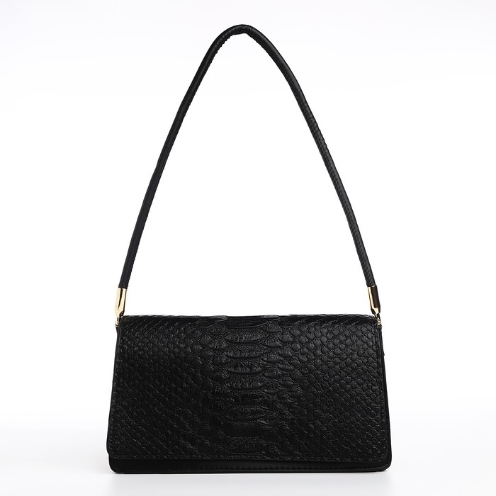 Сумка женская багет на клапане, цвет чёрный Сумка женская багет на клапане, цвет чёрный