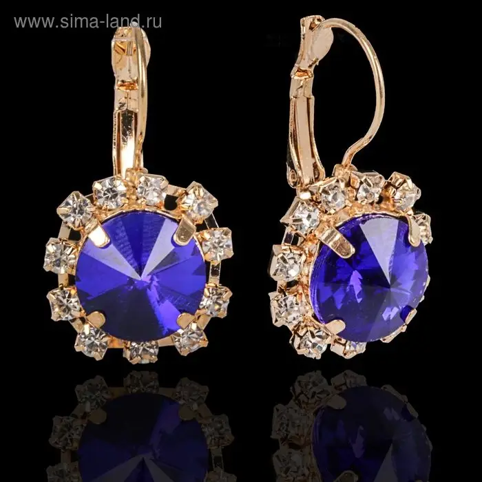 Серьги со стразами «Круг» вечеринка, крупный, миксы Серьги со стразами «Круг» вечеринка, крупный, миксы