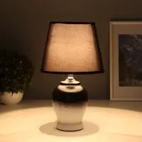 Лампа настольная RISALUX &laquo;Даксия&raquo;, 40 Вт, Е14, бело-чёрная, 19.5&times;19.5&times;35 см